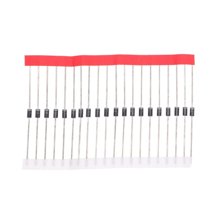 HUABAN 100 pièces 1N5817 Diodes de redresseur de barrière Schottky 1A 20V DO-41 (DO-204AL) Axial 5817 1 Amp 20 Volt