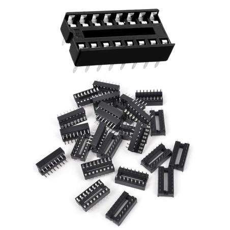 Youmile 50Pcs DIP IC Sockets 16 broches DIP-8 2.54MM IC Sockets Adapter Type de soudure Socket
