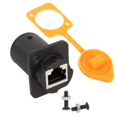 QIANRENON RJ45 étanche Connecteur de montage sur panneau D Rallonge d'adaptateur de passage de prise de coupleur femelle à femel