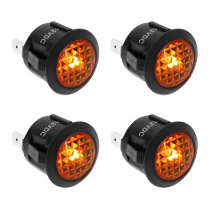 4pcs Jaune LED Voyant d'avertissement DC 12V 2 Broches Montage sur Panneau Voyant Lumineux pour Voiture Bateau Moteur Électrique