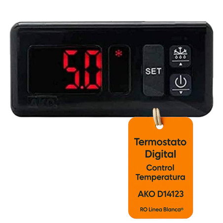 RO Linea Blanca Thermostat numérique panneau compatible avec AKO D14123 230 V 1 relais 16 A Plage -50 à 99 C Sonde NTC 1,5 m IP5
