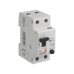 DEBFLEX - Interrupteur Différentiel 63A 30mA 2 Pôles Type AC - Module de Protection Electrique - Certifié NF - Installation dans