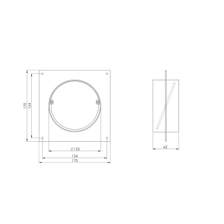 Bride murale de 125 mm avec clapet anti-retour en PVC, raccord de tuyau rond de ventilation