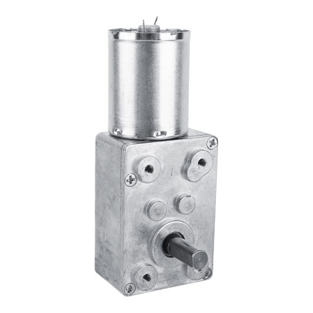 Moteur Électrique 12V Motoréducteur avec Transmission à Vis sans Fin Réversible à Couple Élevé (62RPM)