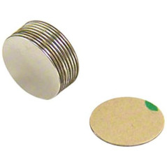 Magnet Expert Adhésif 15mm de diamètre x 0.5 mm d'épaisseur N42 Aimant Néodyme - 0.28 kg Pull (Sud) (paquet de 10)