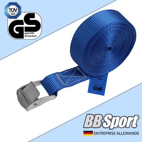 Sangle à Griffe Sangle d'arrimage Sangle de Fixation - Bleu - 1m 2,5m 4m 6m - Charge maximale 250 kg DIN en 12195-2, 6 pièces 2.