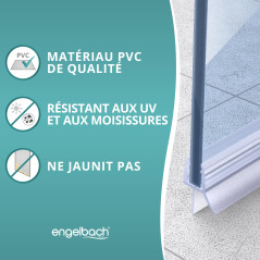 Engelbach® Joint de porte de douche 90cm - Profil d'étanchéité en caoutchouc extra-épais pour verre 5-8 mm, étanchéité optimale,