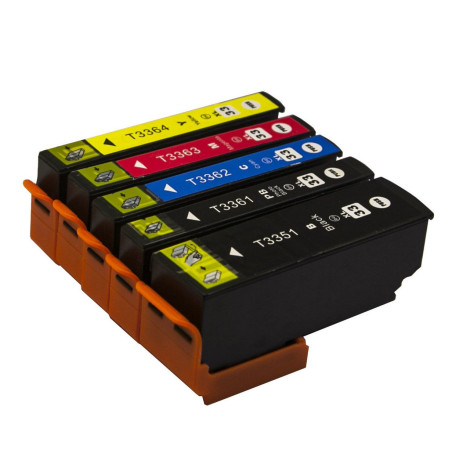 Bergsan 5 Cartouche d'encre Compatible pour Epson 33 33XL pour Epson Expression Premium XP-7100 XP-530 XP-540 XP-630 XP-635 XP-6