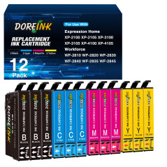 DOREINK 12-Pack Remplacé par 603XL Cartouche d'encre Compatible avec Epson Expression Home XP-2100 XP-2105 XP-2150 XP-2155 XP-31