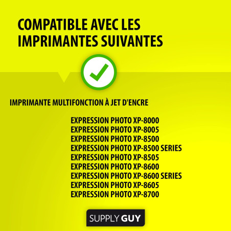 Supply Guy 6 Cartouches d'encre Compatible avec Epson 378XL Multipack pour Expression Photo XP8000 XP8005 XP8500 XP8500 XP8505 X