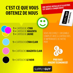 Supply Guy 6 Cartouches d'encre Compatible avec Epson 378XL Multipack pour Expression Photo XP8000 XP8005 XP8500 XP8500 XP8505 X