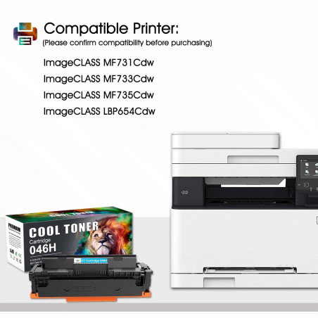 Cool Toner Cartouche de Toner Compatible pour Canon 046 046H i-SENSYS MF732Cdw MF734Cdw MF735Cx LBP653Cdw LBP654Cx MF732 MF734 M