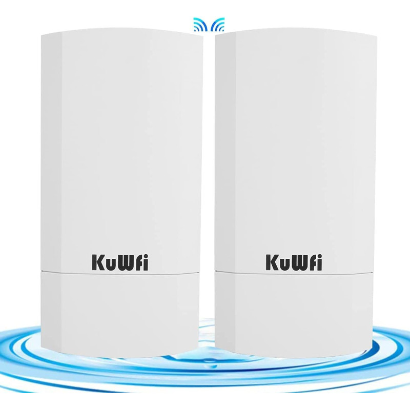 KuWFi Point d‘accès WiFi, CPE Extérieur 2.4G Point à Point sur 1 KM, Pont WiFi Ethernet Extérieur Longue portée pour PtP/PtMP, P KuWFi Point d‘accès WiFi, CPE Extérieur 2.4G Point à Point sur 1 KM, Pont WiFi Ethernet Extérieur Longue portée pour PtP/PtMP, P