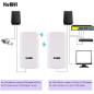 KuWFi Point d‘accès WiFi, CPE Extérieur 2.4G Point à Point sur 1 KM, Pont WiFi Ethernet Extérieur Longue portée pour PtP/PtMP, P KuWFi Point d‘accès WiFi, CPE Extérieur 2.4G Point à Point sur 1 KM, Pont WiFi Ethernet Extérieur Longue portée pour PtP/PtMP, P