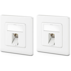 deleyCON 2x Prise Réseau CAT8 Encastrable avec RJ45 Keystone - 40 Gbit/s - STP Blindée - Prise de Données pour Câbles de Raccord