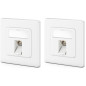 deleyCON 2x Prise Réseau CAT8 Encastrable avec RJ45 Keystone - 40 Gbit/s - STP Blindée - Prise de Données pour Câbles de Raccord deleyCON 2x Prise Réseau CAT8 Encastrable avec RJ45 Keystone - 40 Gbit/s - STP Blindée - Prise de Données pour Câbles de Raccord