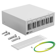 hb-digital Boîtier de panneau de brassage à 6 ports pour modules Keystone avec par exemple prise RJ45 RJ11 Socket connecteur d'a