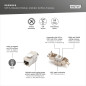 DIGITUS Keystone Module Cat-6A Blindé - 8 pièces - RJ45 Femelle - 500 MHz 10GBase-T - AWG 26-22 - Montage sans Outils DIGITUS Keystone Module Cat-6A Blindé - 8 pièces - RJ45 Femelle - 500 MHz 10GBase-T - AWG 26-22 - Montage sans Outils