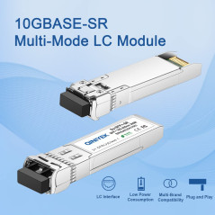 QINIYEK 10GBase-SR Module SFP+ Optique, 10Gb multimode LC Transceiver Compatible pour Cisco SFP-10G-SR, Ubiquiti UF-MM-10G, Mera
