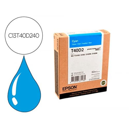 Epson Singlepack UltraChrome XD2 Cyan T40D240(50ml)
