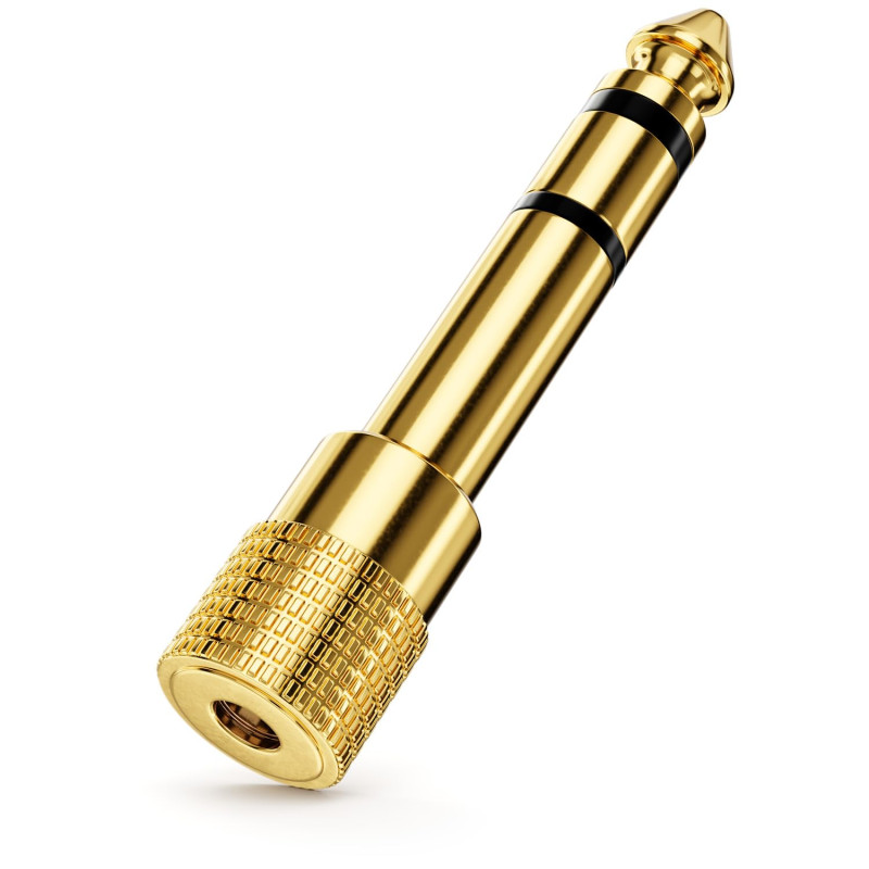 deleyCON Adaptateur Jack [1 Pièce] 6,35mm vers 3,5mm - Coupleur Audio Stéréo Adaptateur Jack - pour Casque Guitare Hi-FI Récepte