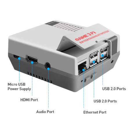 GeeekPi Coque pour Raspberry Pi 3B+ avec ventilateur, boîtier rétro Gaming Nes3Pi, dissipateurs thermiques pour Raspberry Pi 2B/