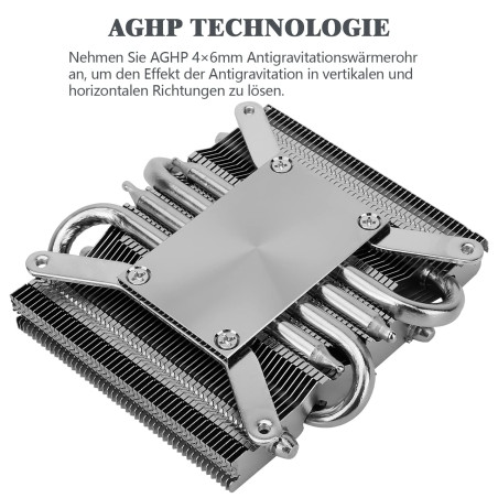 Thermalright Refroidisseur d'air AXP90 X36 à faible profil pour processeur avec ventilateur PWM TL-9015 de 90 mm, 4 caloducs de
