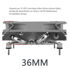 Thermalright Refroidisseur d'air AXP90 X36 à faible profil pour processeur avec ventilateur PWM TL-9015 de 90 mm, 4 caloducs de 