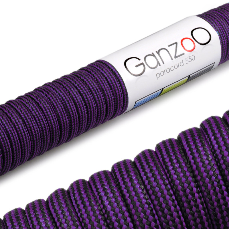 Corde Paracord 550 30 m 4 mm Nylon/Polyester, 7 brins de Noyau, Charge 250 kg (550 lbs), Noir Violet, pour Bracelet, Laisse, Col Corde Paracord 550 30 m 4 mm Nylon/Polyester, 7 brins de Noyau, Charge 250 kg (550 lbs), Noir Violet, pour Bracelet, Laisse, Col