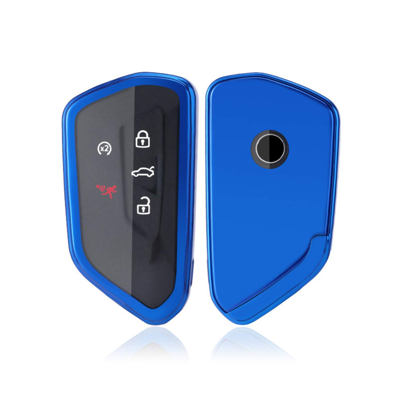 SKTU Coque de clé de Voiture en TPU pour Golf 8 S Eat Leon MK 4 Tarraco Ateca S Koda Octavia 2020+, Bleu SKTU Coque de clé de Voiture en TPU pour Golf 8 S Eat Leon MK 4 Tarraco Ateca S Koda Octavia 2020+, Bleu