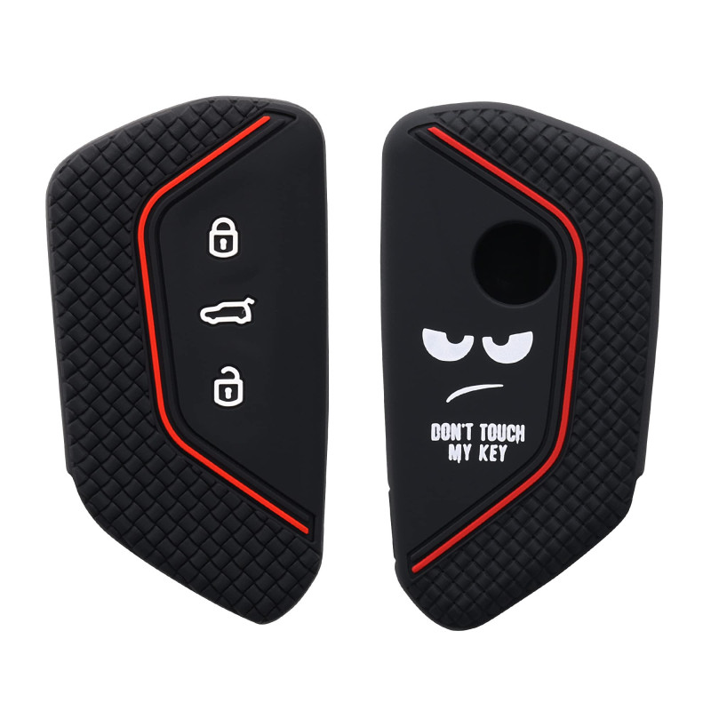 kwmobile Coque clé de Voiture Compatible avec VW Golf 8 3-Bouton Accessoire clé Voiture - Protection étui Souple en Silicone - B