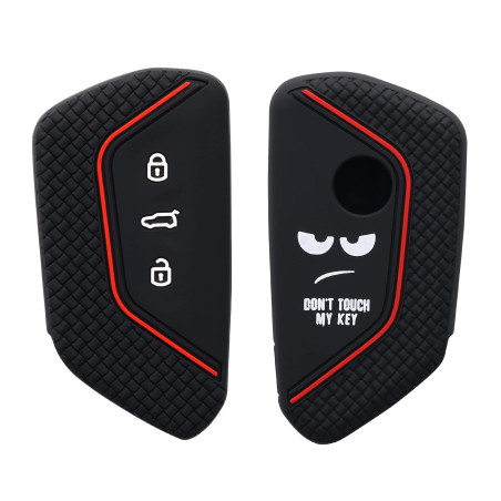 kwmobile Coque clé de Voiture Compatible avec VW Golf 8 3-Bouton Accessoire clé Voiture - Protection étui Souple en Silicone - B
