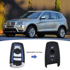 EMSea Étui de Protection pour Clé de Voiture à 4 Boutons Compatible avec B-M-W 1 3 4 5 6 7 Series Housse de Porte-Clés en Silico