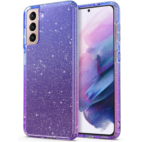 ULAK Coque Galaxy S21 Paillettes, Samsung S21 Transparente Étui Housse Souple Bumper TPU Protection Antichoc Anti-Rayures Coque