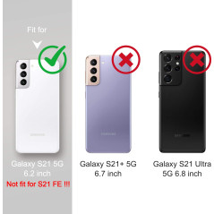 ULAK Coque Galaxy S21 Paillettes, Samsung S21 Transparente Étui Housse Souple Bumper TPU Protection Antichoc Anti-Rayures Coque