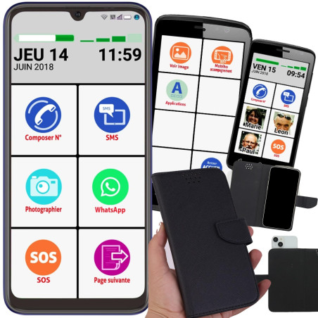 MOBIHO ESSENTIEL Mars 2025 désormais en 6,5p 64 giga Pack Le Smart Initial : Inclus : Interface Senior modifiable a volonté, Aid