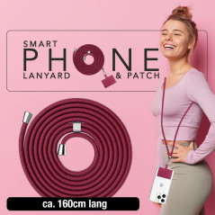 NALIA Cordon Téléphone Universel pour Smartphones - Corde Robuste & 2 Patchs - HOLDME AIR (Lanière Classique avec Mousqueton Arg