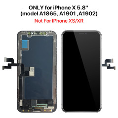 QTlier Écran de Rechange pour iPhone X 5.8", LCD Écran Tactile Digitizer Assembly avec Kit De Réparation Complet + Protecteur D'