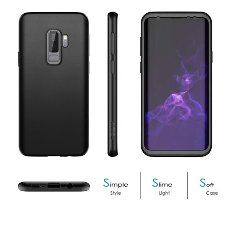 SURITCH Coque Samsung Galaxy S9 Plus Silicone 360 Degrés Bumper Souple Integrale Antichoc Etui Case De Protection Avant et Arriè