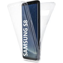 COQTEL® Coque pour Samsung Galaxy S8 360° Transparente Double Protection intégrale en Silicone TPU Antichoc protège écran