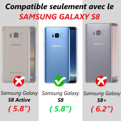 COQTEL® Coque pour Samsung Galaxy S8 360° Transparente Double Protection intégrale en Silicone TPU Antichoc protège écran