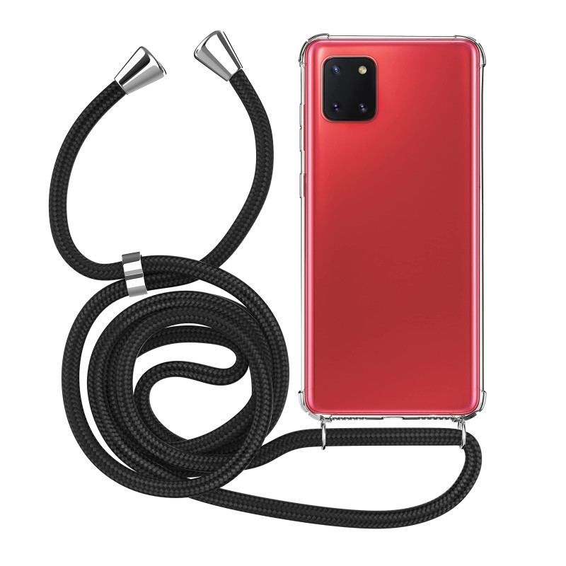 MyGadget Coque Cordon pour Samsung Galaxy Note 10 Lite - Cover Bumper Silicone Transparent avec Collier - Case Tour de Cou - Pro
