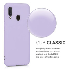 kwmobile Housse Compatible avec Samsung Galaxy A20e Coque - Housse de téléphone Protection Souple en Silicone - Lavande