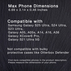 AQ Mobile Étui Ceinture Horizontal pour Téléphones Portables/Smartphones, Taille XXL, Dimension Intérieure 17 x 8 x 1.2 cm, Text