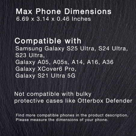AQ Mobile Étui Ceinture Horizontal pour Téléphones Portables/Smartphones, Taille XXL, Dimension Intérieure 17 x 8 x 1.2 cm, Text