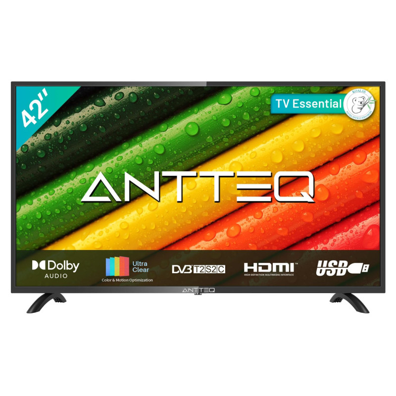 Antteq AB42D1 Télévision 42 Pouces (TV 107 cm), Dolby Audio, LED, Triple Tuner DVB-C / T2 / S2, CI+, HDMI, USB-Media Player, Sor Antteq AB42D1 Télévision 42 Pouces (TV 107 cm), Dolby Audio, LED, Triple Tuner DVB-C / T2 / S2, CI+, HDMI, USB-Media Player, Sor