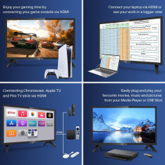 Antteq AB42D1 Télévision 42 Pouces (TV 107 cm), Dolby Audio, LED, Triple Tuner DVB-C / T2 / S2, CI+, HDMI, USB-Media Player, Sor
