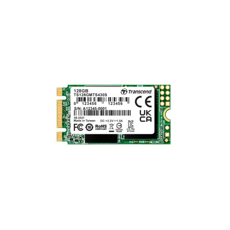 Transcend MTS430S SSD interne 128GB M.2 2242 SATA III 6 Gb/s 3D TLC NAND avec cache DRAM - TS128GMTS430S