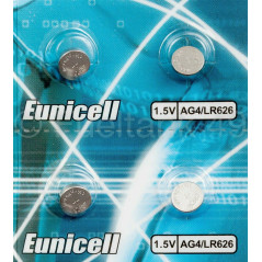 10 x Eunicell AG4 Alkaline button cell batteries - G4 LR66 LR66SW LR626 LR626SW SR626W 376 377