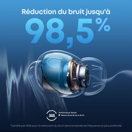 Soundcore by Anker Liberty 4 NC Ecouteurs Bluetooth sans Fil, Bluetooth 5.3, Reducteur de Bruit Adaptative aux Oreilles et à l'e